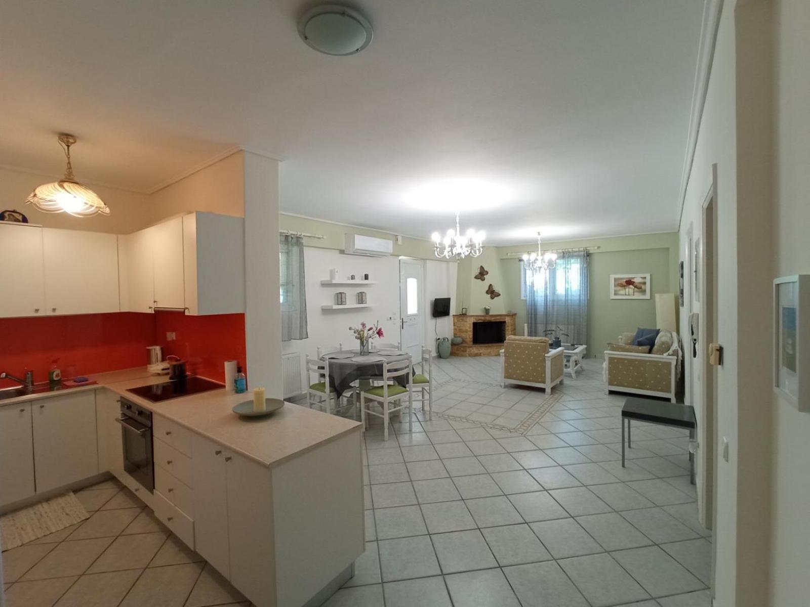 Flat With Garden Near Sea, Port And Airport Apartment Artemida  Ruang foto